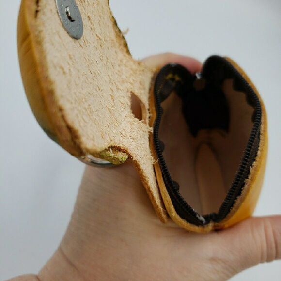 Zen Frog Keychain Wristlet Gift Handmade Leather Wallet Tooled Coin Purse Yoga - Picture 8 of 15